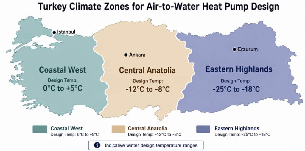 Heat Pump Sizing Guide for Turkey's Climate Zones