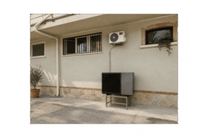 Airproz space heating heat pump installed at apartment building — multi-unit residential project supply