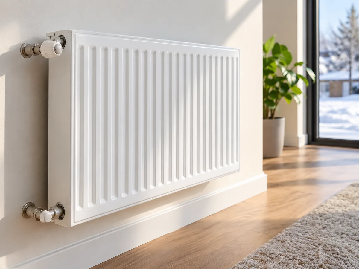 Existing panel radiator with thermostatic valve for heat pump retrofit assessment