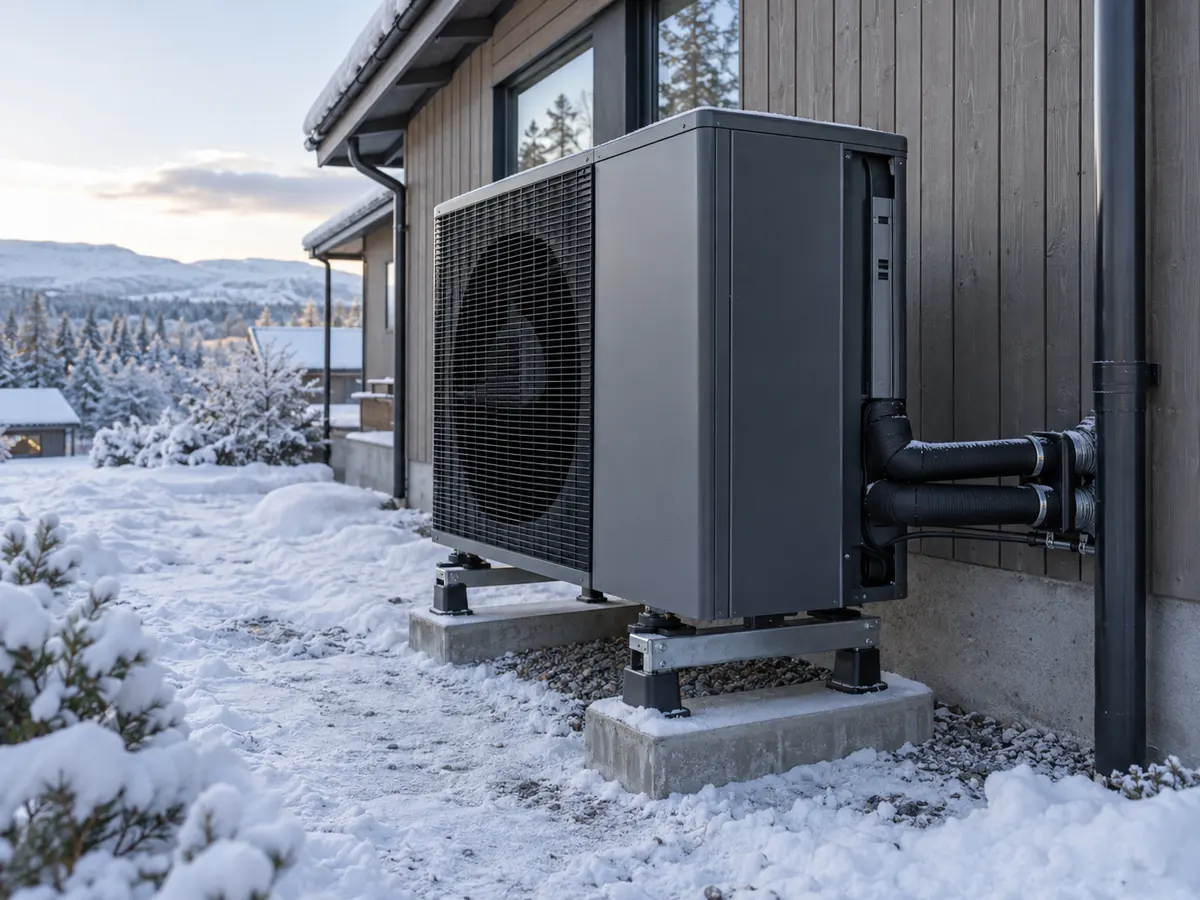 Heat pump operating in a cold-climate installation near the edge of its operating range