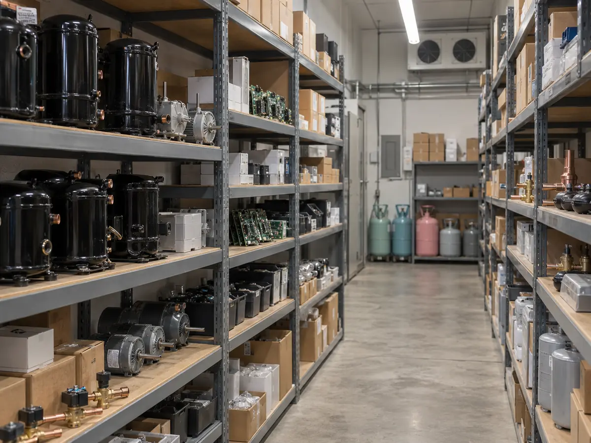 HVAC service parts inventory showing long-term repair and support needs