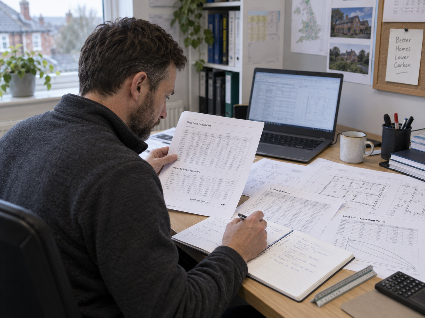 Multiple heat-pump units being compared without implying a winner