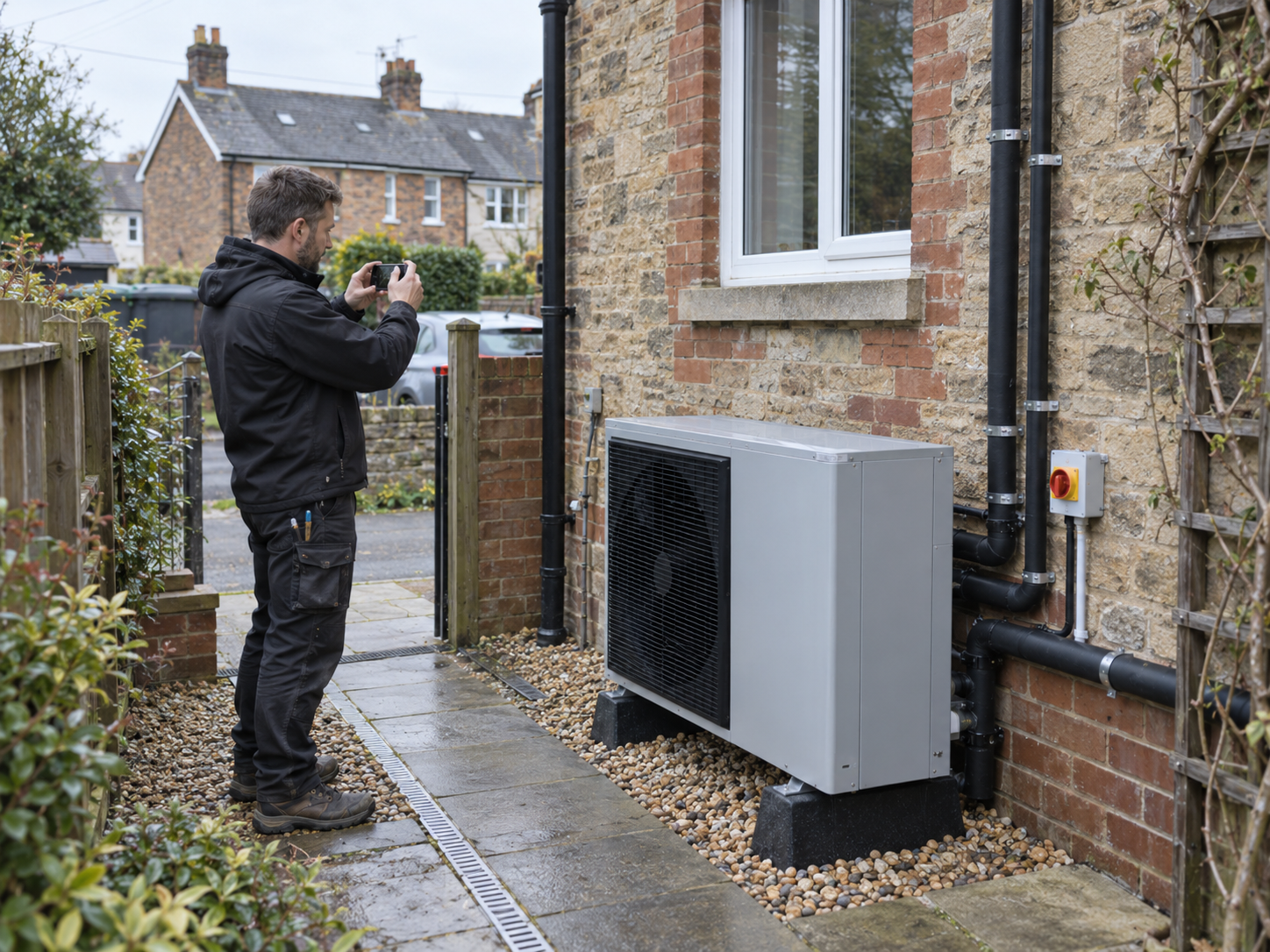 Retrofit heat-pump installation where high-temperature claims need operating-point checks