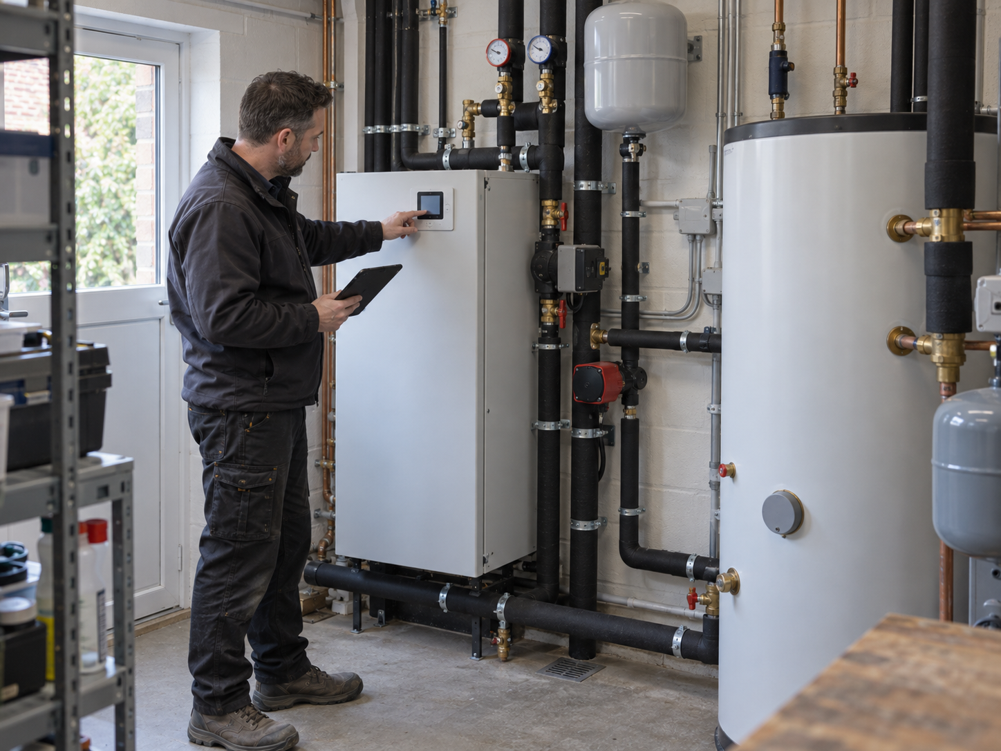 Cold-weather heat-pump installation with real frost conditions