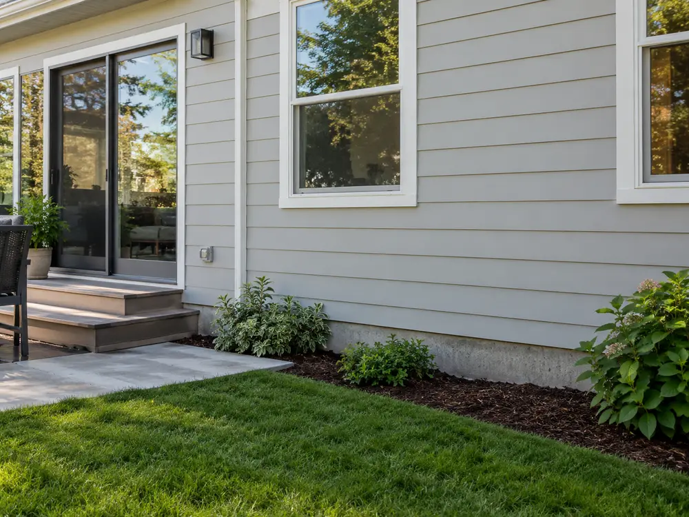 House exterior with available wall and yard space for proposed mini-split installation