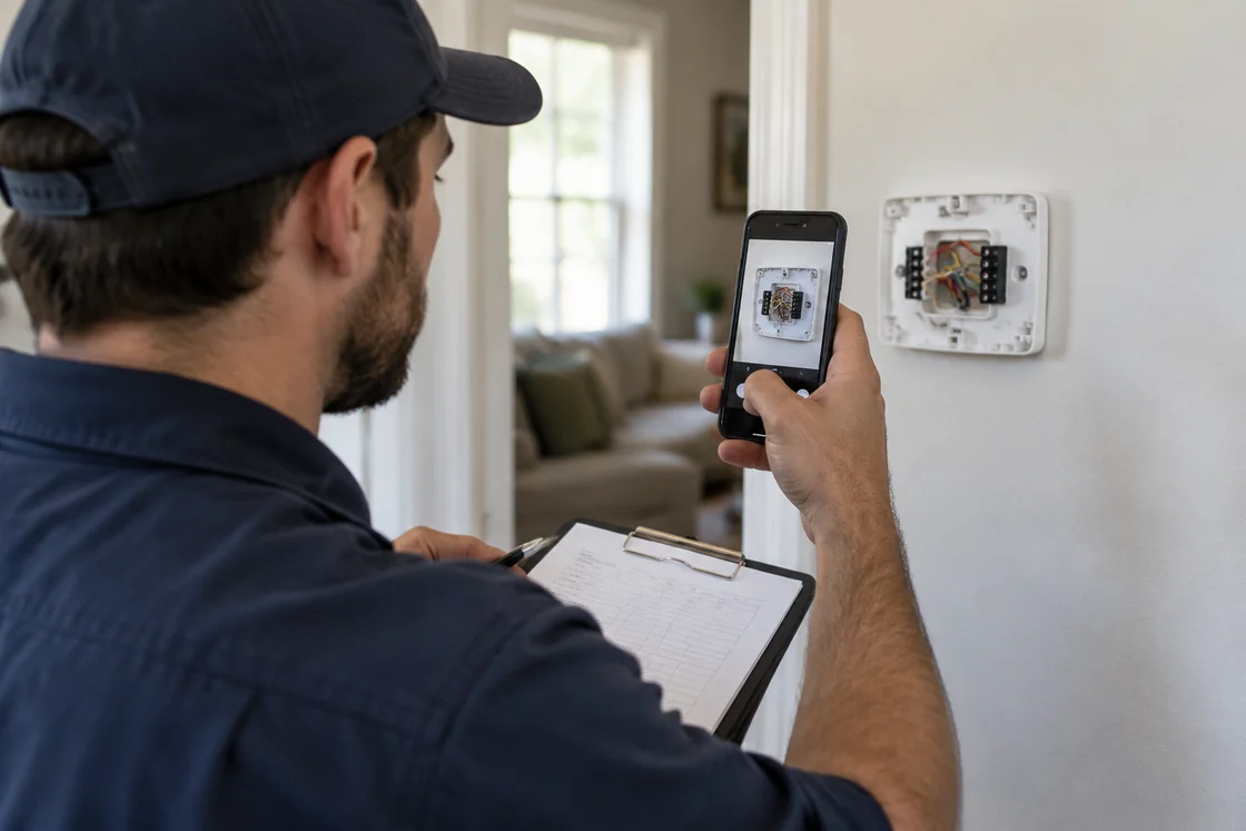 How to wire a conventional heat pump thermostat step by step